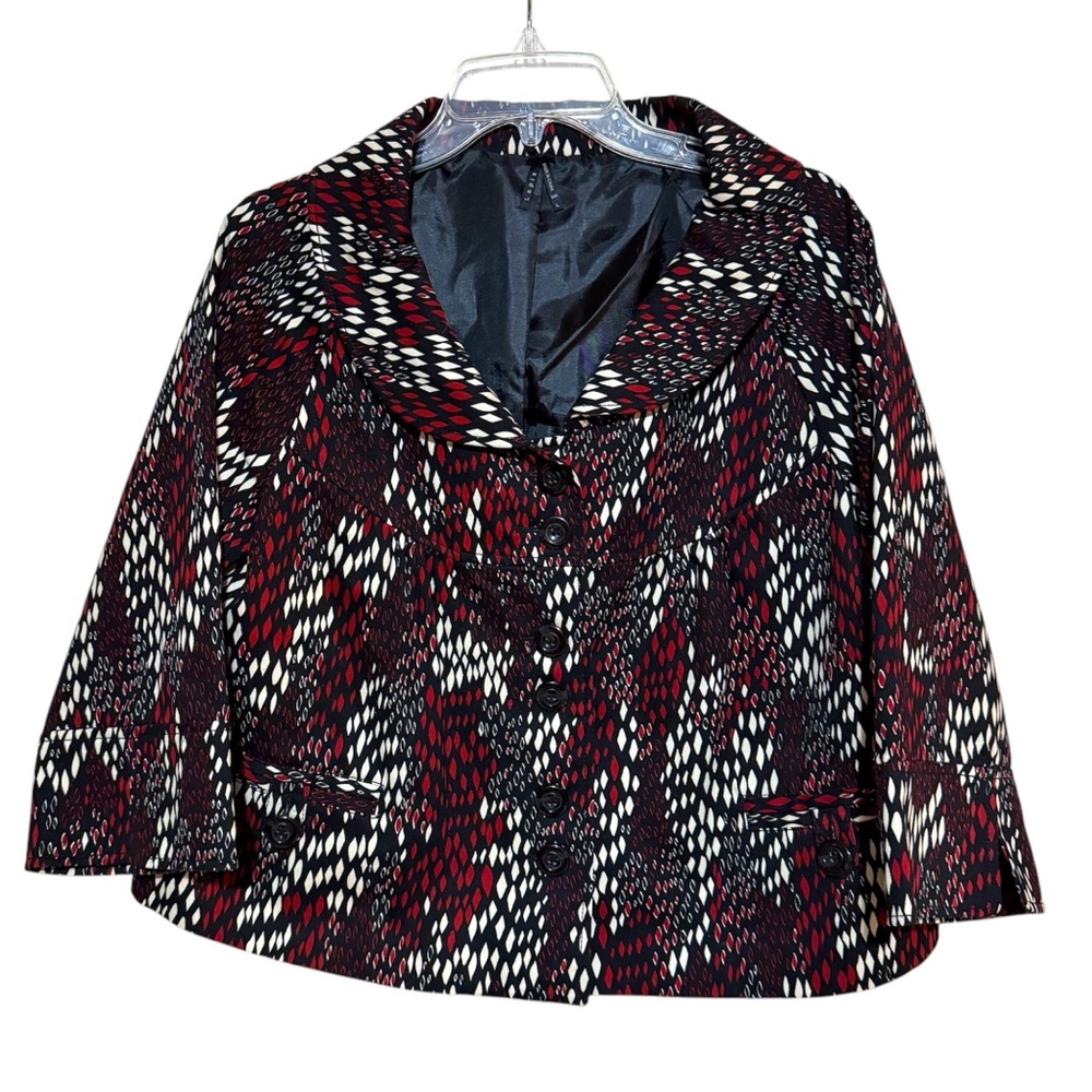 Lapis Womens‎ Blazer Jacket Black Red White Career Business Work Office Large